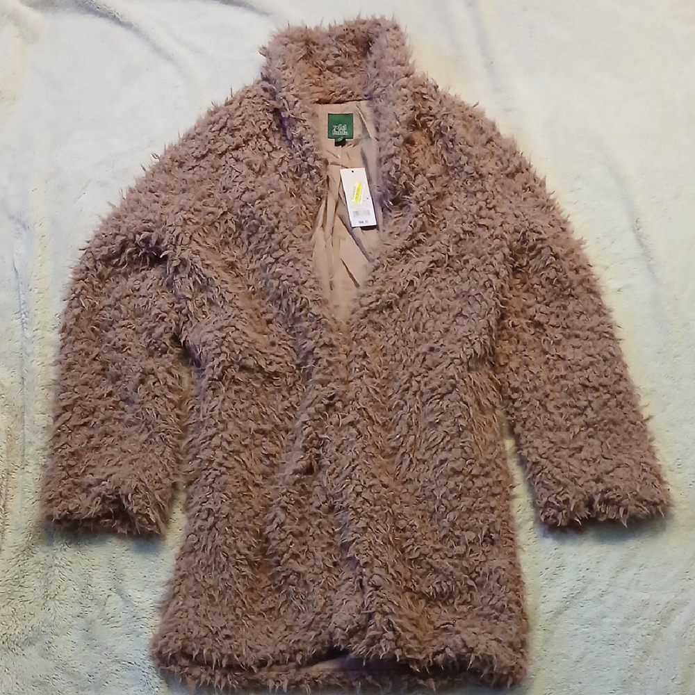 Cozy Faux Fur Jacket in Taupe